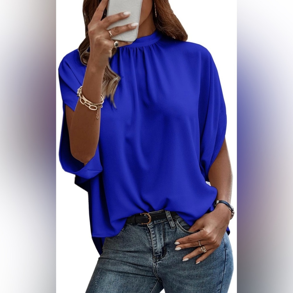 Angashion (Medium) Women's Royal Blue Top